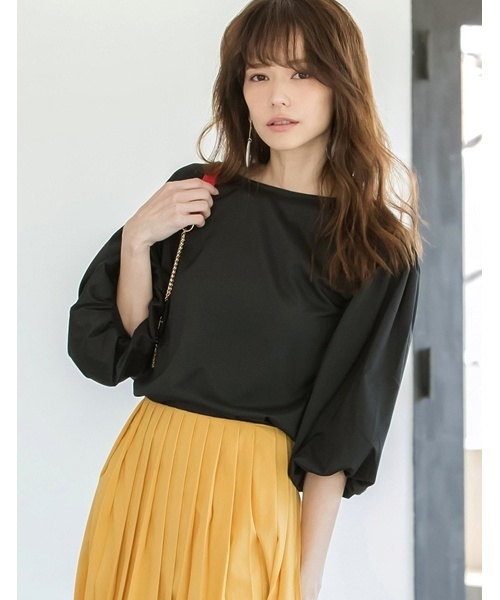 Re:EDIT（リエディ）の「マルチウェイウエストリボン付きブラウス（シャツ/ブラウス・レディース・ベージュ/オレンジ/イエロー/パープル/ネイビー/ラベンダー/ブラック/アイボリー/ブルーグリーン/レッド/グリーン・LARGE/SMALL/MEDIUM）」の3枚目の写真