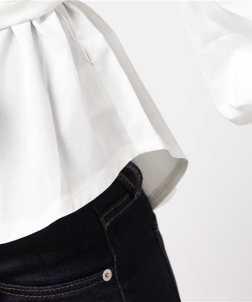 Re:EDIT（リエディ）の「マルチウェイウエストリボン付きブラウス（シャツ/ブラウス・レディース・ベージュ/オレンジ/イエロー/パープル/ネイビー/ラベンダー/ブラック/アイボリー/ブルーグリーン/レッド/グリーン・LARGE/SMALL/MEDIUM）」の17枚目の写真