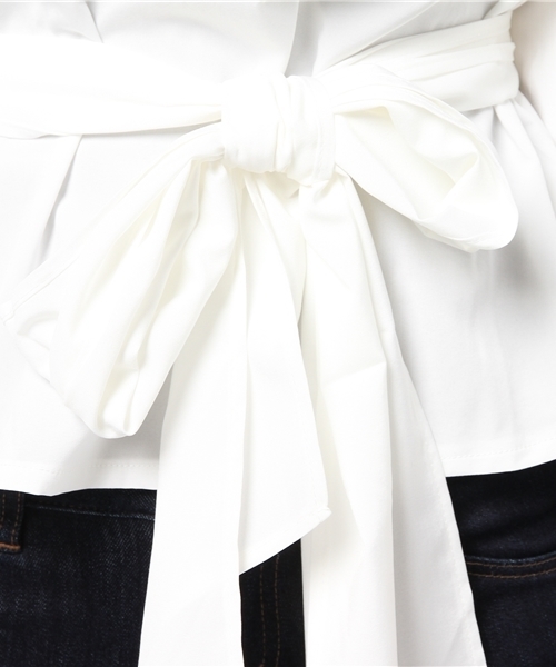 Re:EDIT（リエディ）の「マルチウェイウエストリボン付きブラウス（シャツ/ブラウス・レディース・ベージュ/オレンジ/イエロー/パープル/ネイビー/ラベンダー/ブラック/アイボリー/ブルーグリーン/レッド/グリーン・LARGE/SMALL/MEDIUM）」の18枚目の写真