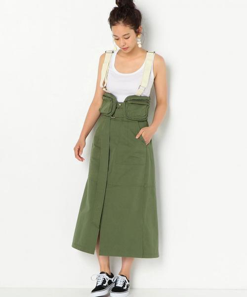 Another Edition（アナザーエディション）の「BACK OVERスカート ◆（スカート・レディース・ブラウン/オリーブ・MEDIUM/SMALL）」の8枚目の写真