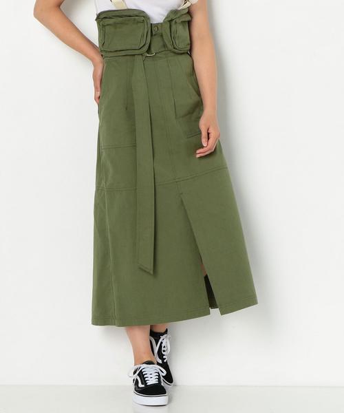 Another Edition（アナザーエディション）の「BACK OVERスカート ◆（スカート・レディース・ブラウン/オリーブ・MEDIUM/SMALL）」の3枚目の写真