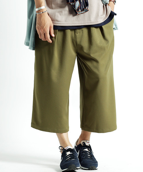 MONO-MART（モノマート）の「TRタックワイドパンツ テーパードハーフスラックス（スラックス・メンズ・ベージュ/ライトグレー/ブラック/インディゴブルー/ライトベージュ/オリーブ/チャコールグレー/オフホワイト/ネイビー/グレー/ストライプ/サックスブルー/グレー系その他/ベージュ系その他/モカ/ブルー系その他・FREE）」の12枚目の写真