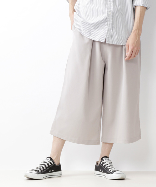 MONO-MART（モノマート）の「TRタックワイドパンツ テーパードハーフスラックス（スラックス・メンズ・ベージュ/ライトグレー/ブラック/インディゴブルー/ライトベージュ/オリーブ/チャコールグレー/オフホワイト/ネイビー/グレー/ストライプ/サックスブルー/グレー系その他/ベージュ系その他/モカ/ブルー系その他・FREE）」の5枚目の写真