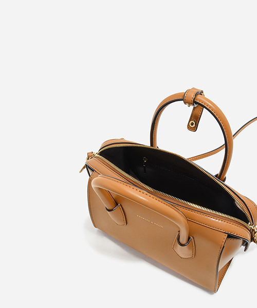 CHARLES & KEITH（チャールズ & キース）の「ダブルジップストラクチャードバッグ / DOUBLE ZIP STRUCTURED BAG（ハンドバッグ・レディース・ホワイト系その他/ライトブラウン/ブラック・M）」の12枚目の写真