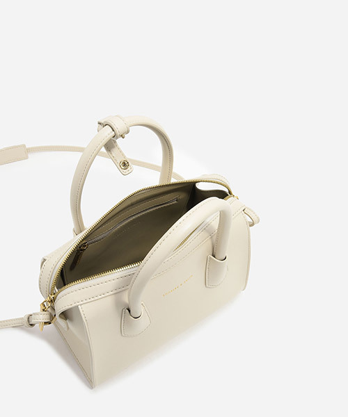 CHARLES & KEITH（チャールズ & キース）の「ダブルジップストラクチャードバッグ / DOUBLE ZIP STRUCTURED BAG（ハンドバッグ・レディース・ホワイト系その他/ライトブラウン/ブラック・M）」の17枚目の写真