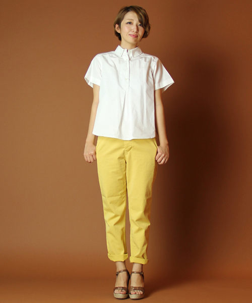 NANO universe（ナノユニバース）の「カラーチノパンツ（チノパンツ・レディース・ホワイト/ピンク/ベージュ/イエロー/グリーン/ブルー・0/1）」の5枚目の写真