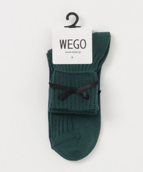 WEGO（ウィゴー）の「WEGO/リボン折り返しソックス（ソックス/靴下・レディース・ダークグリーン/グレー/ブラック/ワイン/ホワイト/グレー系その他/グリーン系その他・FREE）」の6枚目の写真