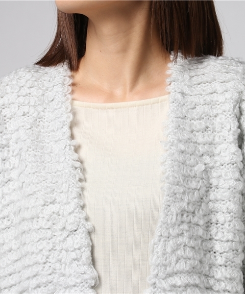 Honeys(ハニーズ)の「ループ編カーディガン(カーディガン/ボレロ・レディース・ブラック/グレー/アイボリー/サックスブルー/ピンク・L/M)」の10枚目の写真