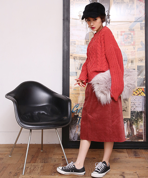 one after another NICE CLAUP（ワンアフターアナザーナイスクラップ）の「胸きゅんニットプルオーバー（ニット/セーター・レディース・アイボリー/グレー系その他/パープル系その他/オレンジ系その他・FREE）」の9枚目の写真