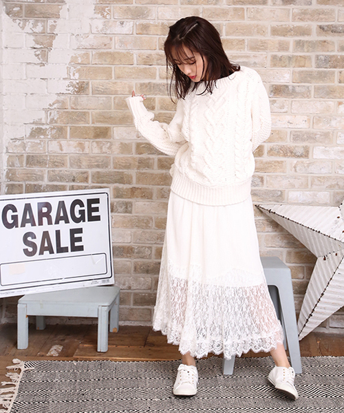 one after another NICE CLAUP（ワンアフターアナザーナイスクラップ）の「胸きゅんニットプルオーバー（ニット/セーター・レディース・アイボリー/グレー系その他/パープル系その他/オレンジ系その他・FREE）」の5枚目の写真