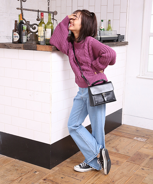 one after another NICE CLAUP（ワンアフターアナザーナイスクラップ）の「胸きゅんニットプルオーバー（ニット/セーター・レディース・アイボリー/グレー系その他/パープル系その他/オレンジ系その他・FREE）」の13枚目の写真