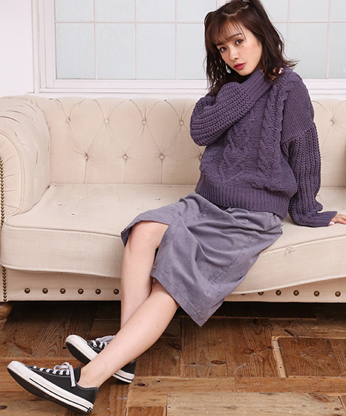 one after another NICE CLAUP（ワンアフターアナザーナイスクラップ）の「胸きゅんニットプルオーバー（ニット/セーター・レディース・アイボリー/グレー系その他/パープル系その他/オレンジ系その他・FREE）」の19枚目の写真