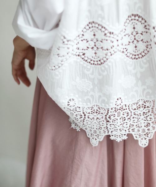 cawaii（カワイイ）の「後ろレースのふんわり シャツトップス（シャツ/ブラウス・レディース・ホワイト・M/XL）」の5枚目の写真