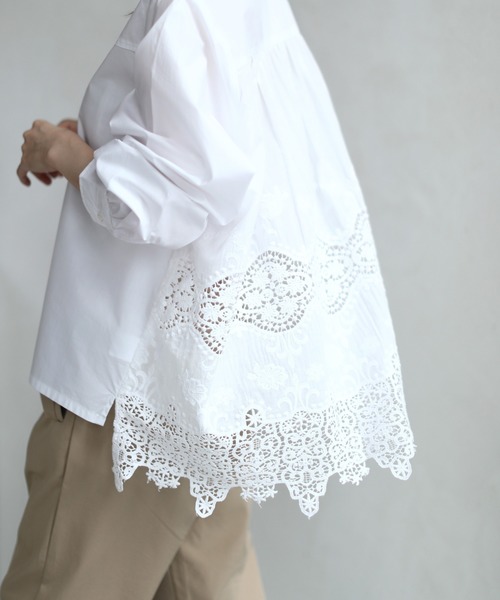 cawaii（カワイイ）の「後ろレースのふんわり シャツトップス（シャツ/ブラウス・レディース・ホワイト・M/XL）」の16枚目の写真