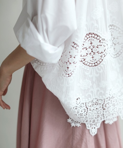 cawaii（カワイイ）の「後ろレースのふんわり シャツトップス（シャツ/ブラウス・レディース・ホワイト・M/XL）」の10枚目の写真