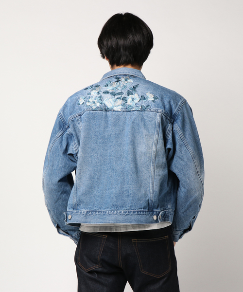 CLANE（クラネ）の「EMBROIDERY DENIM JACKET（デニムジャケット・メンズ・ブルー/ホワイト・2/1）」の5枚目の写真