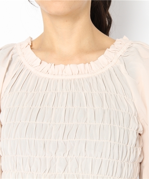 mystic（ミスティック）の「シャーリングBL（シャツ/ブラウス・レディース・オフホワイト/ベージュ系その他/ブラック/ベビーピンク・ﾌﾘ-）」の6枚目の写真