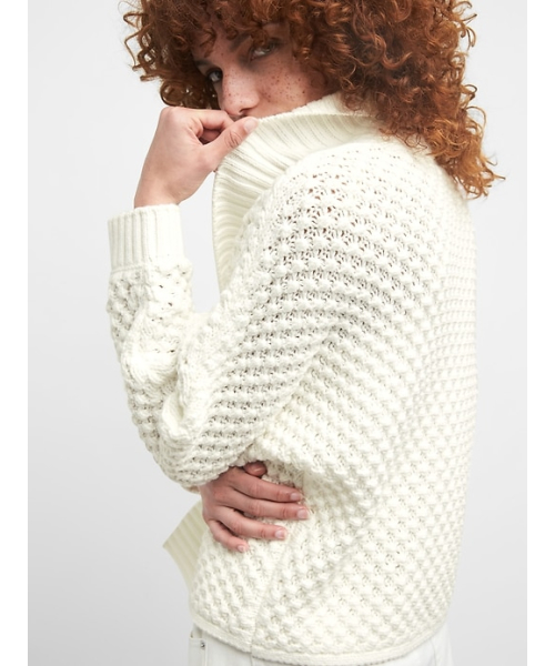 GAP（ギャップ）の「Gap オープンフロント ショールカラー カーディガンセーター（カーディガン/ボレロ・レディース・オフホワイト/ブラック・S/XXS/L/M/XS）」の3枚目の写真