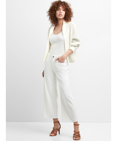 GAP（ギャップ）の「Gap オープンフロント ショールカラー カーディガンセーター（カーディガン/ボレロ・レディース・オフホワイト/ブラック・S/XXS/L/M/XS）」の4枚目の写真