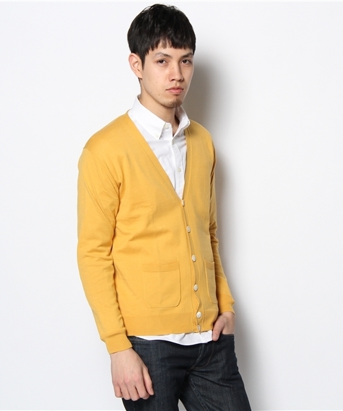 BEAUTY&YOUTH UNITED ARROWS（ビューティーアンドユースユナイテッドアローズ）の「BY ハイゲージ コットン Vネックカーディガン◆（カーディガン/ボレロ・メンズ・イエロー/ケリー/コバルトブルー/ネイビー・SMALL/MEDIUM/LARGE/X-LARGE）」の5枚目の写真