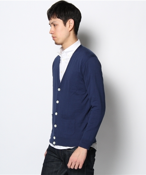 BEAUTY&YOUTH UNITED ARROWS（ビューティーアンドユースユナイテッドアローズ）の「BY ハイゲージ コットン Vネックカーディガン◆（カーディガン/ボレロ・メンズ・イエロー/ケリー/コバルトブルー/ネイビー・SMALL/MEDIUM/LARGE/X-LARGE）」の7枚目の写真