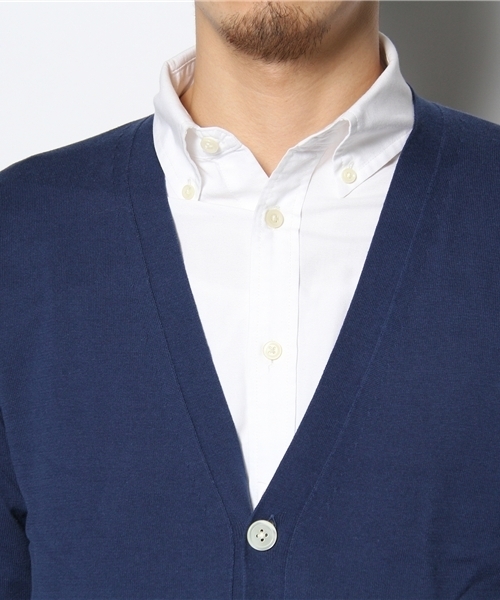 BEAUTY&YOUTH UNITED ARROWS（ビューティーアンドユースユナイテッドアローズ）の「BY ハイゲージ コットン Vネックカーディガン◆（カーディガン/ボレロ・メンズ・イエロー/ケリー/コバルトブルー/ネイビー・SMALL/MEDIUM/LARGE/X-LARGE）」の9枚目の写真