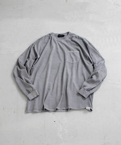 BUCCA 44(ブッカフォーティーフォー)の「【BUCCA 44】ガーメントダイ加工ロンTEE(Tシャツ/カットソー・メンズ・グレー/レッド/グリーン/オフホワイト・LARGE/X-LARGE/XX-LARGE)」の3枚目の写真