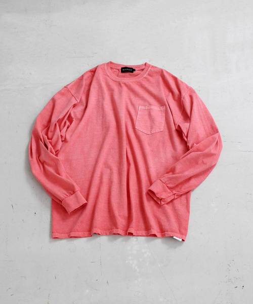 BUCCA 44(ブッカフォーティーフォー)の「【BUCCA 44】ガーメントダイ加工ロンTEE(Tシャツ/カットソー・メンズ・グレー/レッド/グリーン/オフホワイト・LARGE/X-LARGE/XX-LARGE)」の1枚目の写真