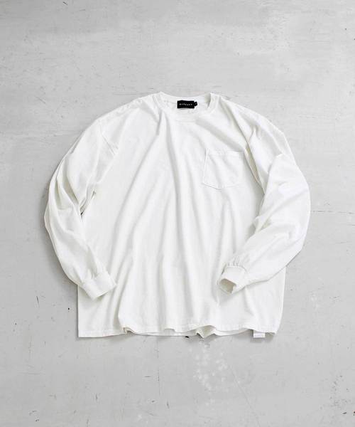 BUCCA 44(ブッカフォーティーフォー)の「【BUCCA 44】ガーメントダイ加工ロンTEE(Tシャツ/カットソー・メンズ・グレー/レッド/グリーン/オフホワイト・LARGE/X-LARGE/XX-LARGE)」の2枚目の写真