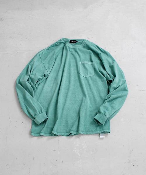 BUCCA 44(ブッカフォーティーフォー)の「【BUCCA 44】ガーメントダイ加工ロンTEE(Tシャツ/カットソー・メンズ・グレー/レッド/グリーン/オフホワイト・LARGE/X-LARGE/XX-LARGE)」の4枚目の写真