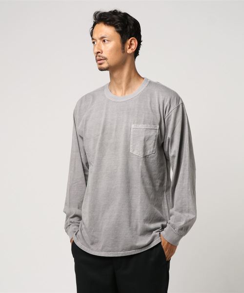 BUCCA 44(ブッカフォーティーフォー)の「【BUCCA 44】ガーメントダイ加工ロンTEE(Tシャツ/カットソー・メンズ・グレー/レッド/グリーン/オフホワイト・LARGE/X-LARGE/XX-LARGE)」の10枚目の写真