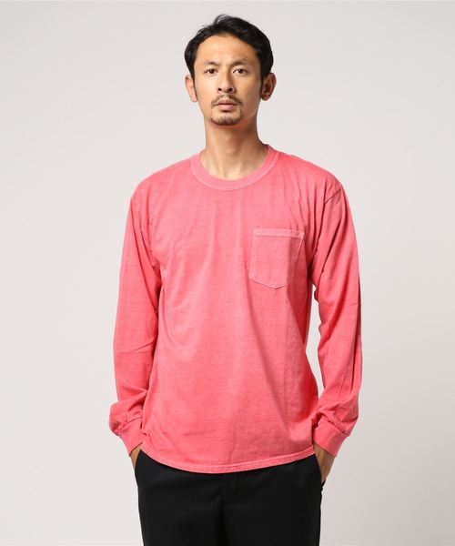 BUCCA 44(ブッカフォーティーフォー)の「【BUCCA 44】ガーメントダイ加工ロンTEE(Tシャツ/カットソー・メンズ・グレー/レッド/グリーン/オフホワイト・LARGE/X-LARGE/XX-LARGE)」の7枚目の写真