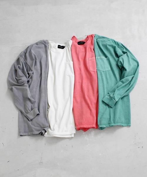 BUCCA 44(ブッカフォーティーフォー)の「【BUCCA 44】ガーメントダイ加工ロンTEE(Tシャツ/カットソー・メンズ・グレー/レッド/グリーン/オフホワイト・LARGE/X-LARGE/XX-LARGE)」の14枚目の写真