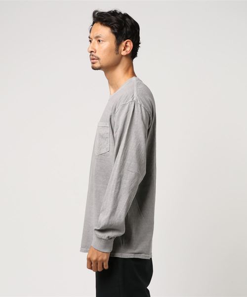 BUCCA 44(ブッカフォーティーフォー)の「【BUCCA 44】ガーメントダイ加工ロンTEE(Tシャツ/カットソー・メンズ・グレー/レッド/グリーン/オフホワイト・LARGE/X-LARGE/XX-LARGE)」の5枚目の写真