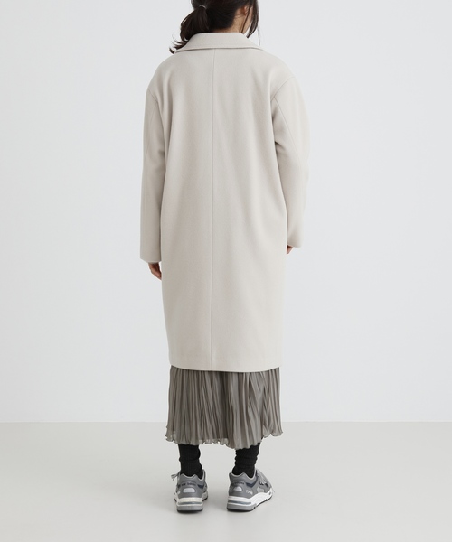 Munich（ミューニック）の「ブラッシュウールメルトンロングピーコート（ピーコート・レディース・ネイビー/キャメル/オフホワイト/チャコールグレー・S/XS）」の13枚目の写真