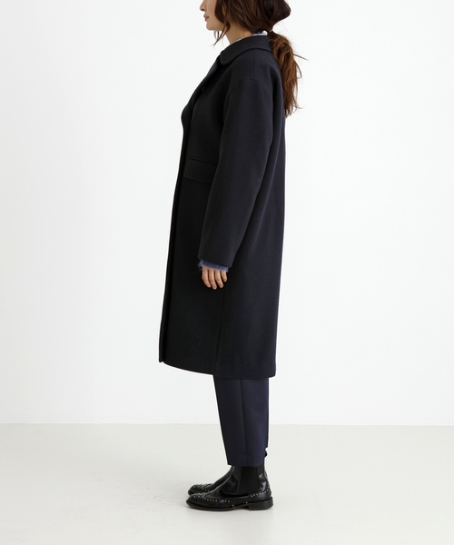 Munich（ミューニック）の「ブラッシュウールメルトンロングピーコート（ピーコート・レディース・ネイビー/キャメル/オフホワイト/チャコールグレー・S/XS）」の21枚目の写真