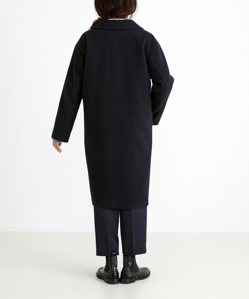 Munich（ミューニック）の「ブラッシュウールメルトンロングピーコート（ピーコート・レディース・ネイビー/キャメル/オフホワイト/チャコールグレー・S/XS）」の22枚目の写真