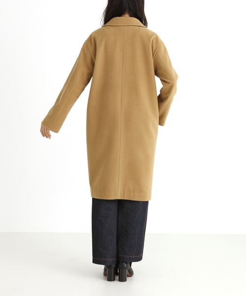 Munich（ミューニック）の「ブラッシュウールメルトンロングピーコート（ピーコート・レディース・ネイビー/キャメル/オフホワイト/チャコールグレー・S/XS）」の6枚目の写真