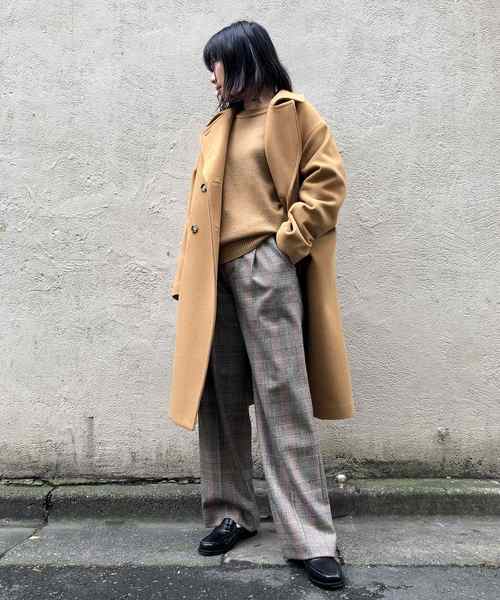 Munich（ミューニック）の「ブラッシュウールメルトンロングピーコート（ピーコート・レディース・ネイビー/キャメル/オフホワイト/チャコールグレー・S/XS）」の17枚目の写真