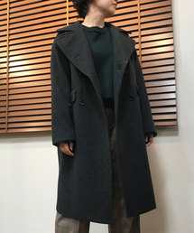 ブラッシュウールメルトンロングピーコート