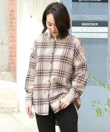 KOBE LETTUCE | [チェック柄/無地]ボタンダウンゆったりシャツチュニック＊レディース/トップス[C3465]神戸レタス(チュニック)