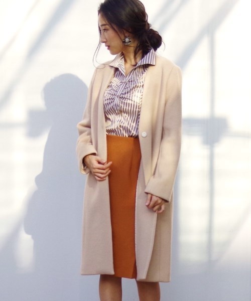 NARACAMICIE(ナラカミーチェ)の「V襟ウール混ロングコート(その他アウター・レディース・グレー/ベージュ・MEDIUM/X-LARGE)」の16枚目の写真