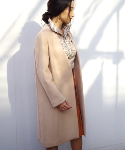 NARACAMICIE(ナラカミーチェ)の「V襟ウール混ロングコート(その他アウター・レディース・グレー/ベージュ・MEDIUM/X-LARGE)」の15枚目の写真