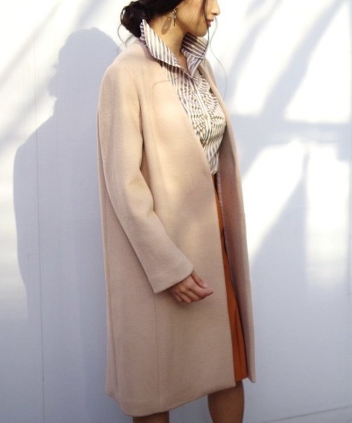 NARACAMICIE(ナラカミーチェ)の「V襟ウール混ロングコート(その他アウター・レディース・グレー/ベージュ・MEDIUM/X-LARGE)」の17枚目の写真