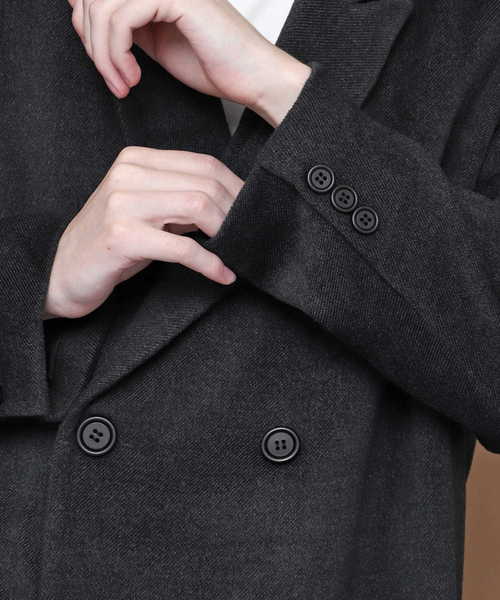 EMMA CLOTHES（エマクローズ）の「ウールブレンドトラディショナルロングポロコート（その他アウター・メンズ・ブラック/グリーン/ボルドー・M/L）」の8枚目の写真