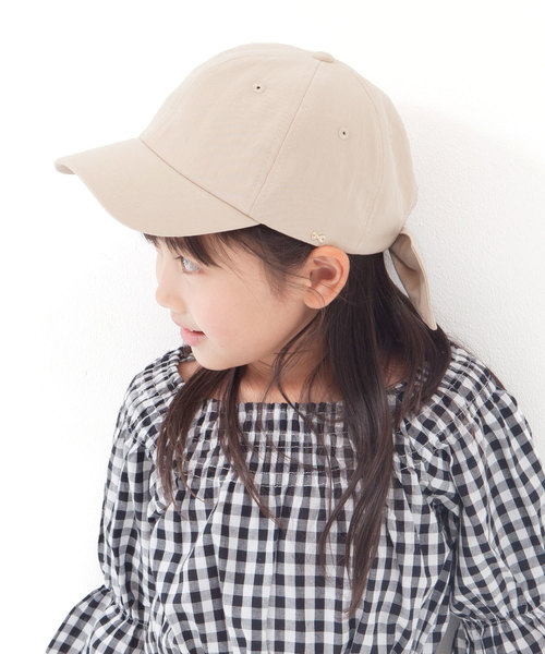 GIRBLISH（ガーブリッシュ）の「GIRBLISH（ガーブリッシュ）キッズ 後ろリボンキャップ  コットン/サテン  B-MUSUBI CAP（キャップ・キッズ・ブラック/ベージュ/ネイビー/カーキ/ピンク/ホワイト/ブラック系その他/ライトグレー/ブルー系その他/チャコールグレー/ベージュ系その他/インディゴブルー・FREE）」の8枚目の写真