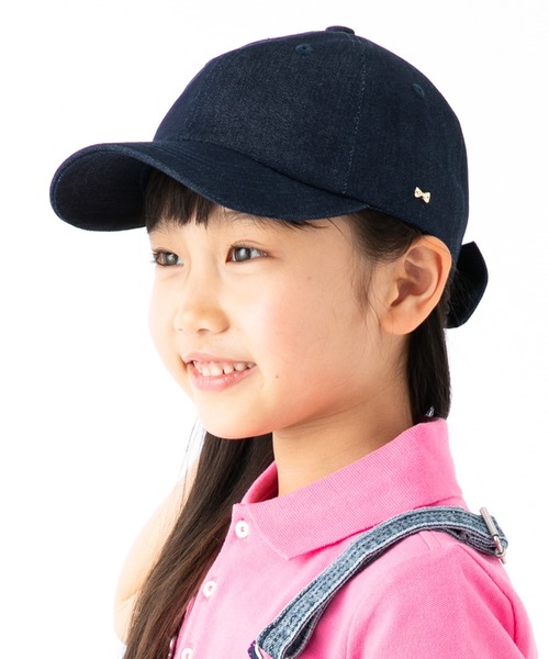 GIRBLISH（ガーブリッシュ）の「GIRBLISH（ガーブリッシュ）キッズ 後ろリボンキャップ  コットン/サテン  B-MUSUBI CAP（キャップ・キッズ・ブラック/ベージュ/ネイビー/カーキ/ピンク/ホワイト/ブラック系その他/ライトグレー/ブルー系その他/チャコールグレー/ベージュ系その他/インディゴブルー・FREE）」の10枚目の写真
