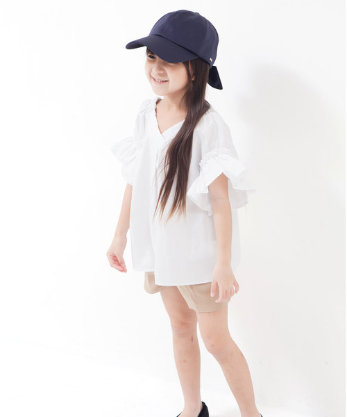 GIRBLISH（ガーブリッシュ）の「GIRBLISH（ガーブリッシュ）キッズ 後ろリボンキャップ  コットン/サテン  B-MUSUBI CAP（キャップ・キッズ・ブラック/ベージュ/ネイビー/カーキ/ピンク/ホワイト/ブラック系その他/ライトグレー/ブルー系その他/チャコールグレー/ベージュ系その他/インディゴブルー・FREE）」の18枚目の写真