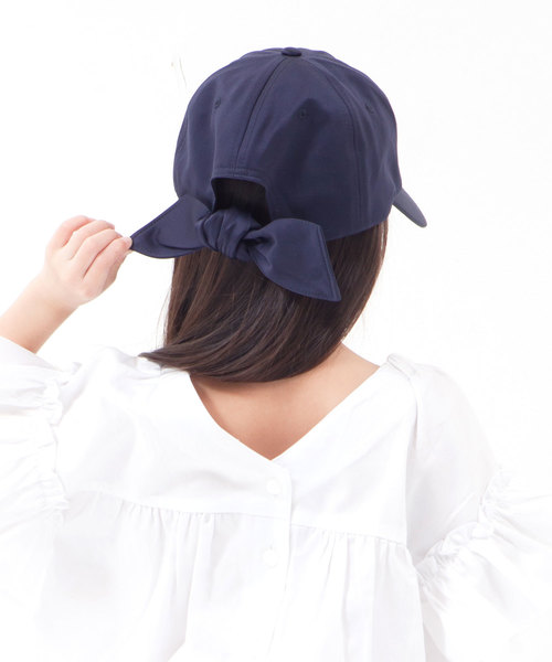 GIRBLISH（ガーブリッシュ）の「GIRBLISH（ガーブリッシュ）キッズ 後ろリボンキャップ  コットン/サテン  B-MUSUBI CAP（キャップ・キッズ・ブラック/ベージュ/ネイビー/カーキ/ピンク/ホワイト/ブラック系その他/ライトグレー/ブルー系その他/チャコールグレー/ベージュ系その他/インディゴブルー・FREE）」の17枚目の写真