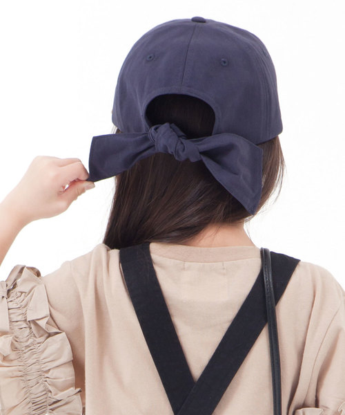 GIRBLISH（ガーブリッシュ）の「GIRBLISH（ガーブリッシュ）キッズ 後ろリボンキャップ  コットン/サテン  B-MUSUBI CAP（キャップ・キッズ・ブラック/ベージュ/ネイビー/カーキ/ピンク/ホワイト/ブラック系その他/ライトグレー/ブルー系その他/チャコールグレー/ベージュ系その他/インディゴブルー・FREE）」の15枚目の写真